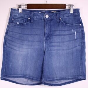 Seven 7‎ Shorts Womens Sz 8, Fits 32x7 Blue Faded Stretch Denim Preppy Bermuda